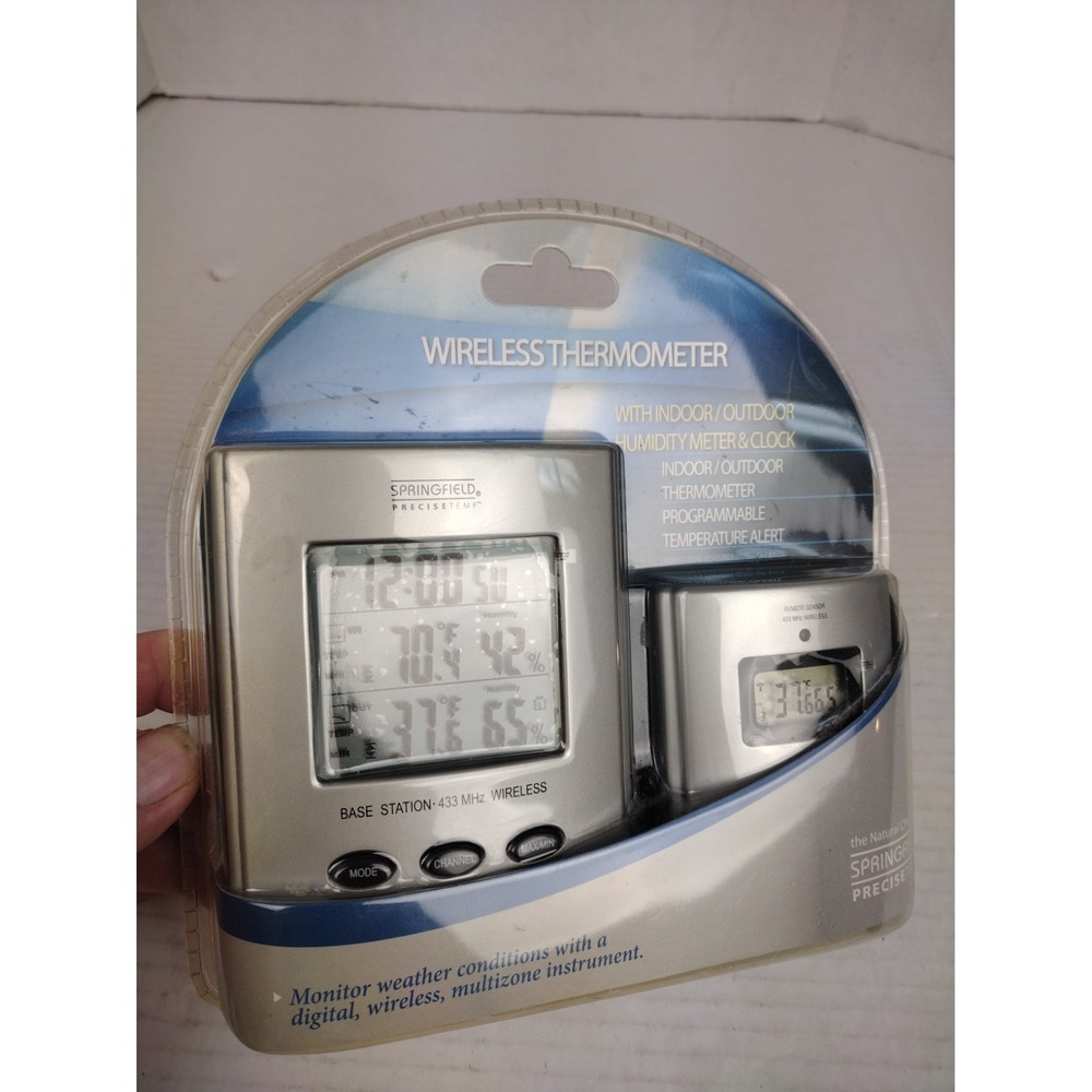 Springfield Precise Temp Wireless Thermometer Indoor/Outdoor Humidity Reader - Picture 2 of 6